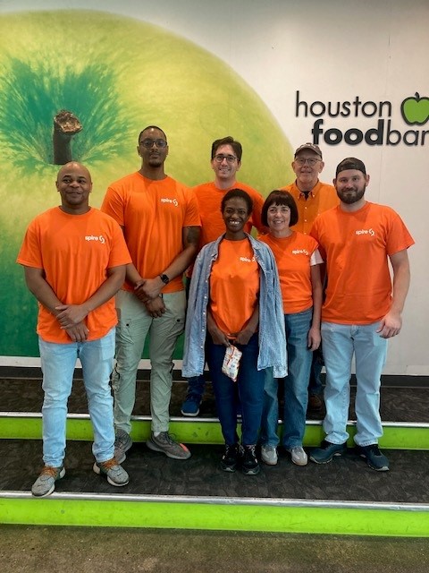Spire employees in Houston volunteering at the food bank