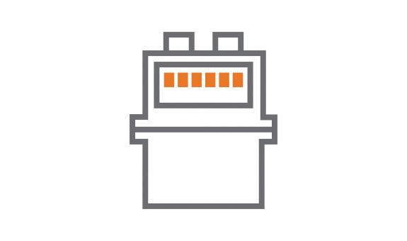 Line drawing of natural gas meter