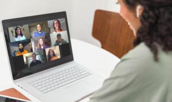 Image of employee on remote phone call