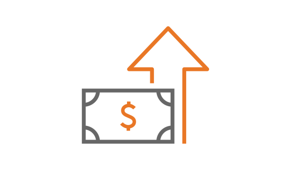 Icon of dollars raised