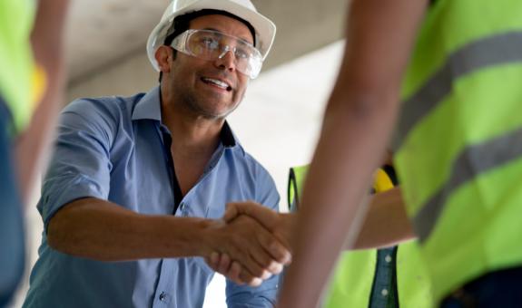 Image of contractor shaking someone's hand