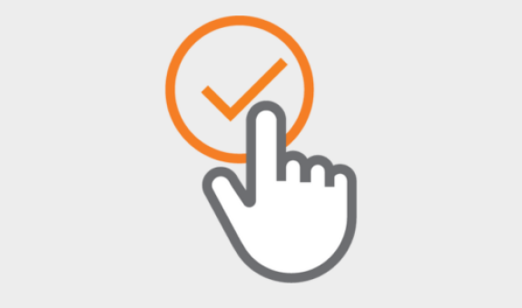 Image of a finger pressing a checkmark