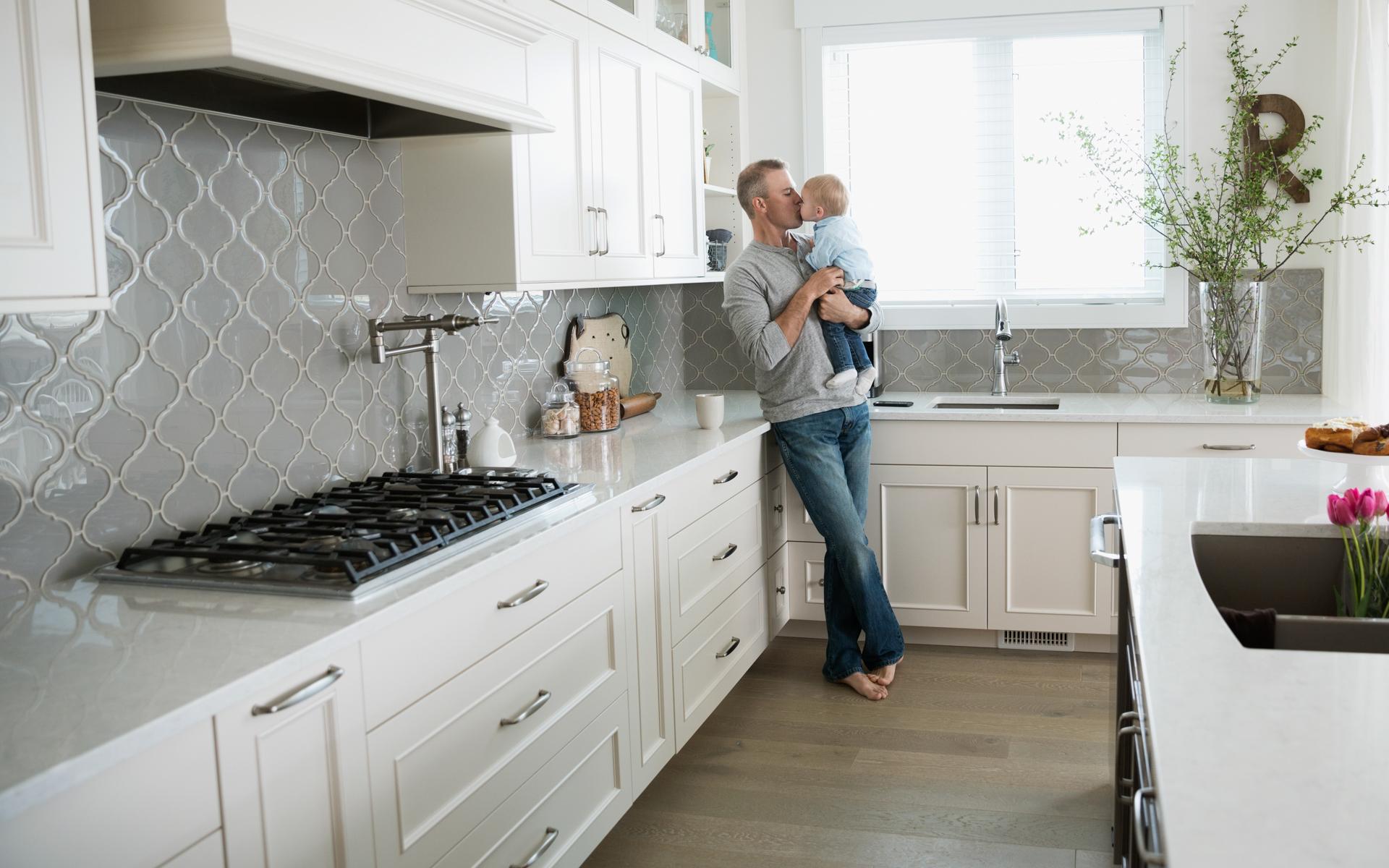 Family in kitchen