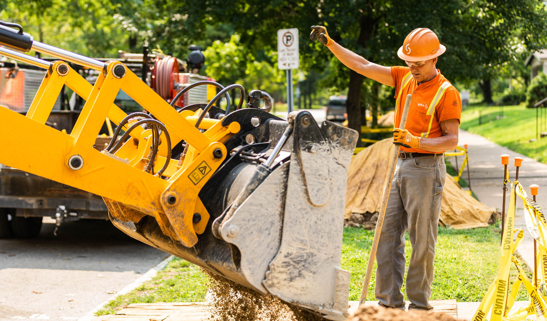 Field employee working in residential area
