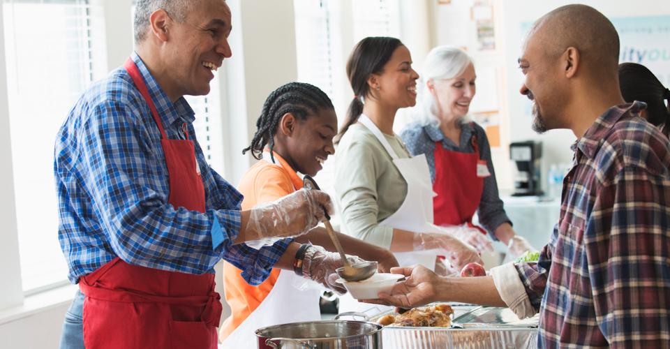 Image of volunteers at soup kitchen