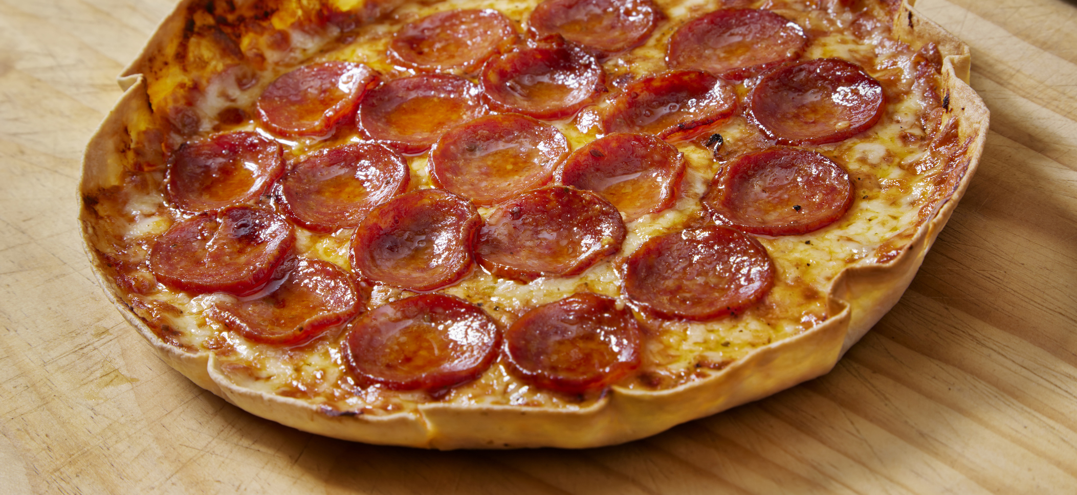 Image of tortilla pepperoni pizza